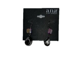 A.N.A Purple Gray Dangle Hook Earrings